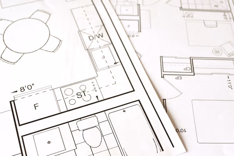 A floor plan on paper as a diagram of sections and links between website pages