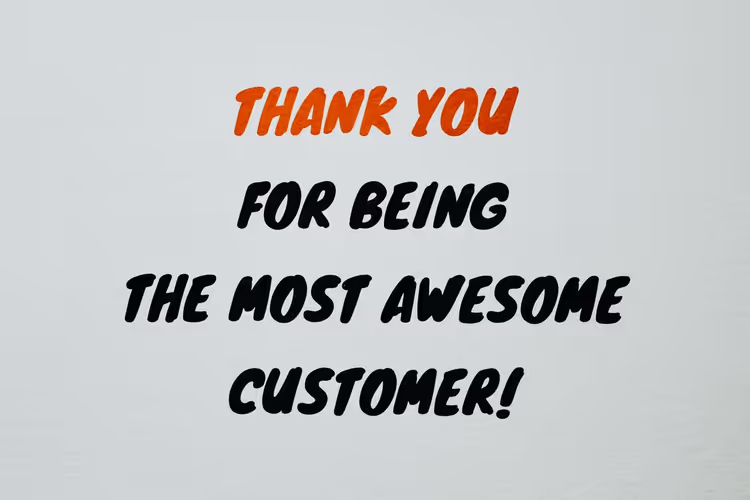 Note with a phrase about the value of customer feedback